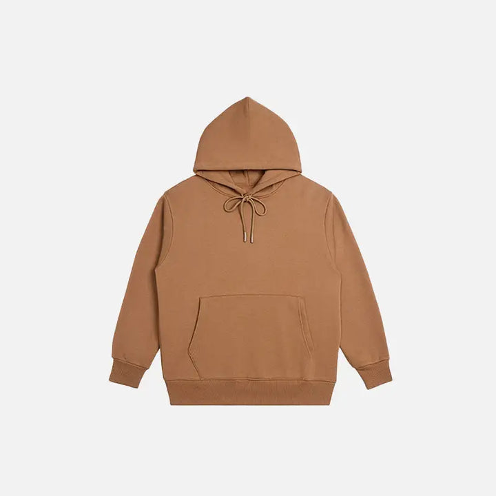 Y2k blank oversized hoodies for trendy streetwear style - brown / s