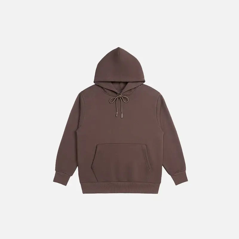 Y2k blank oversized hoodies for trendy streetwear style - coffee / s