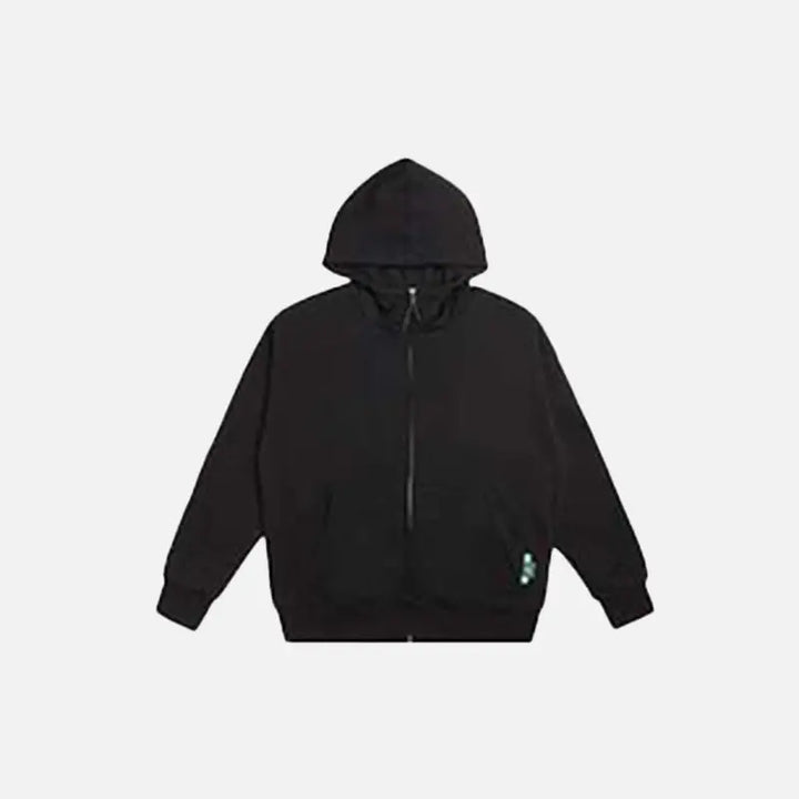 Y2k blank zipped hoodie for trendy streetwear comfort - black / m - hoodies