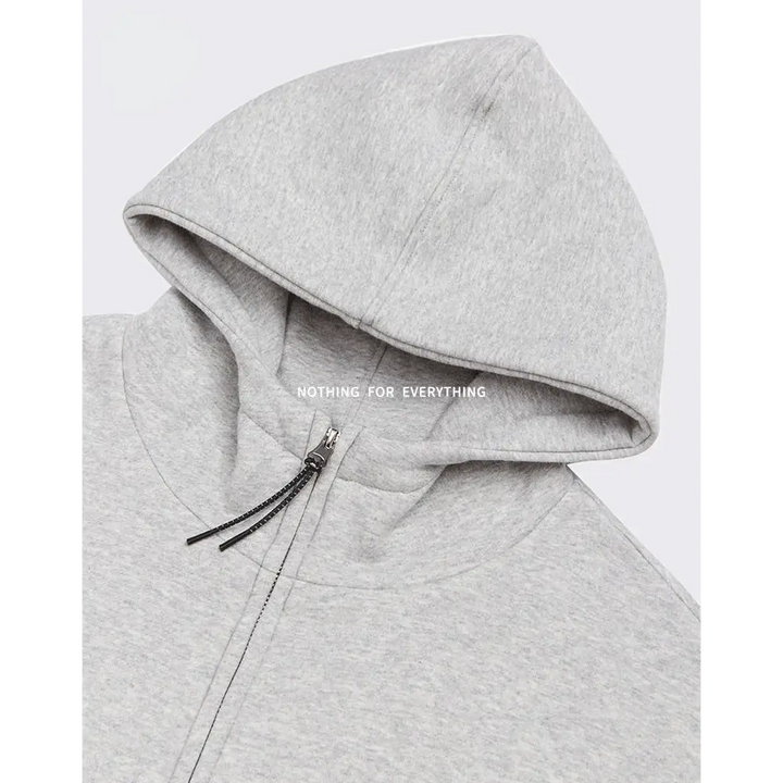 Y2k blank zipped hoodie for trendy streetwear comfort - hoodies