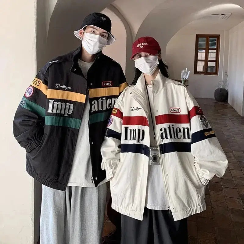 Y2k running jacket: racing & streetwear style