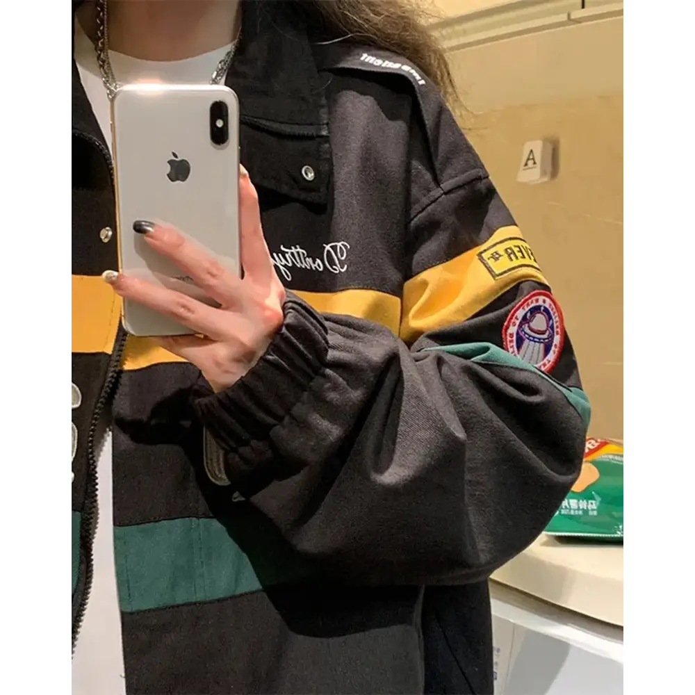 Y2k running jacket: racing & streetwear style