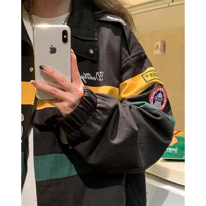 Y2k running jacket: racing & streetwear style