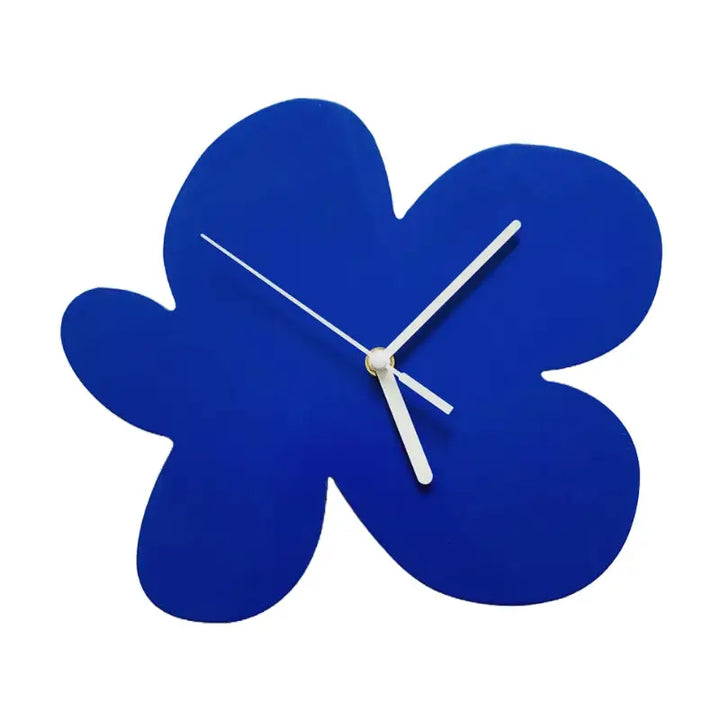 Blue flower wall clock for a playful accent