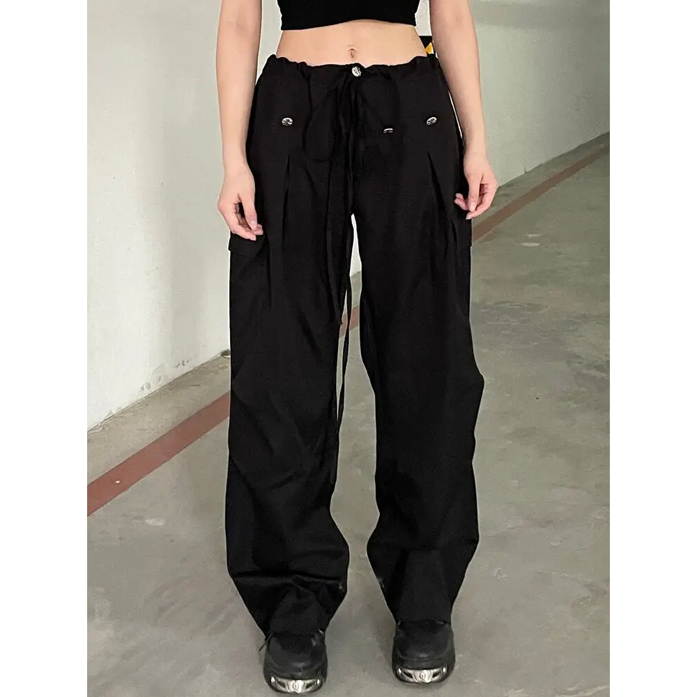 Blue y2k unisex and trendy sports pants