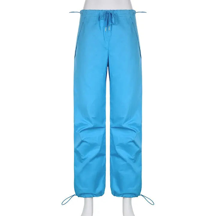 Blue y2k unisex and trendy sports pants