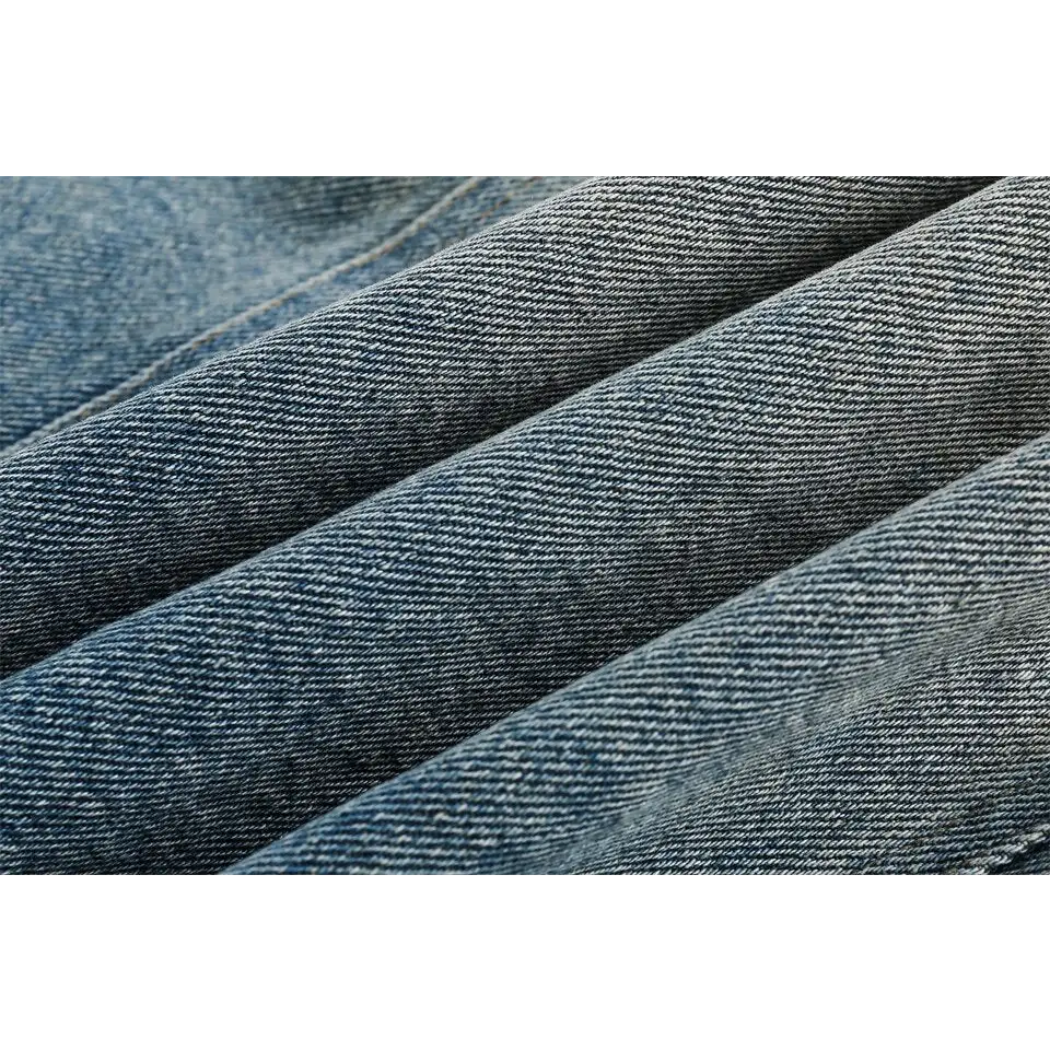 Washed blue denim jacket for y2k streetwear enthusiasts