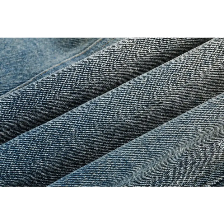 Washed blue denim jacket for y2k streetwear enthusiasts