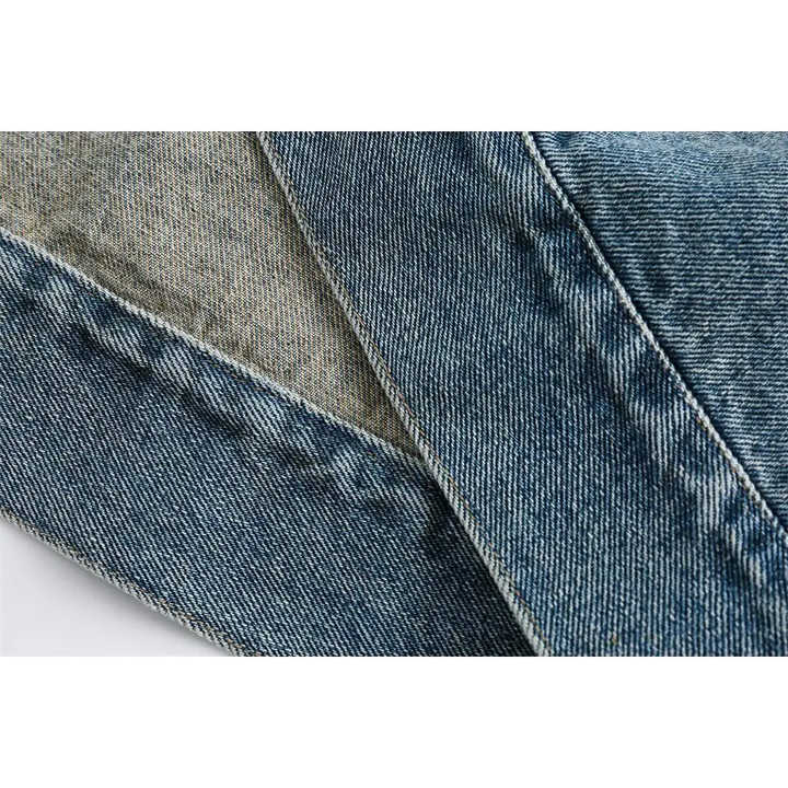 Washed blue denim jacket for y2k streetwear enthusiasts