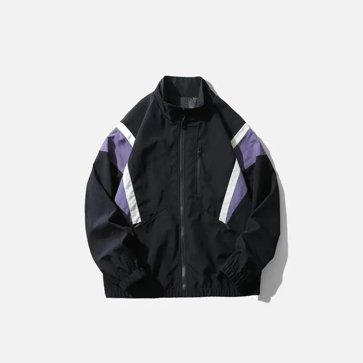 Y2k bomber windbreaker jacket for streetwear style enhancement - black / m - jackets