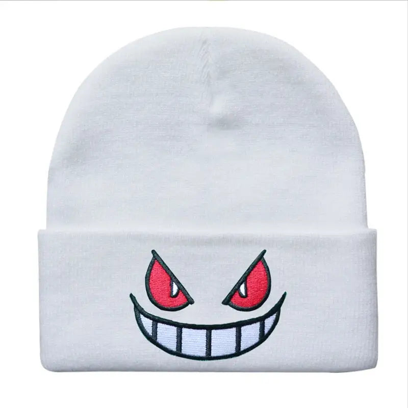 Y2k gengar beanie: urban style and pokémon - white