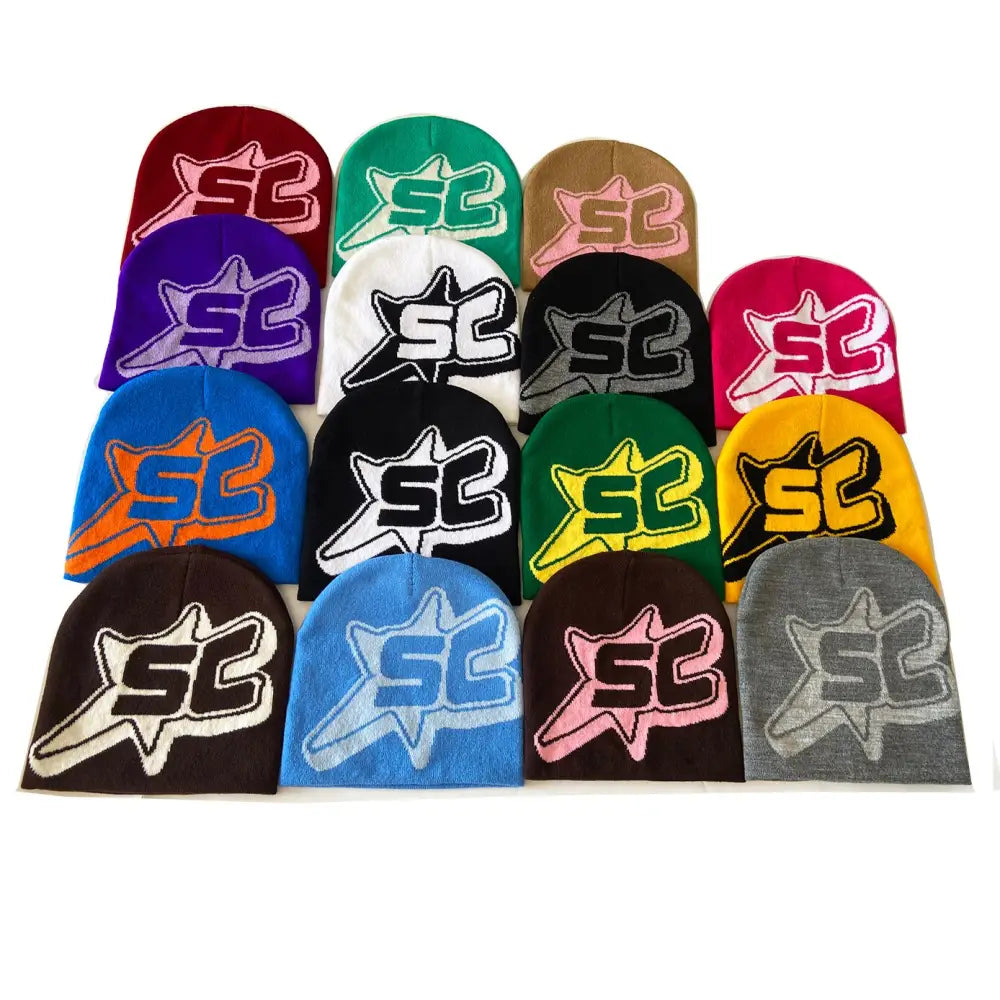 Trendy chunky knit grunge y2k beanie