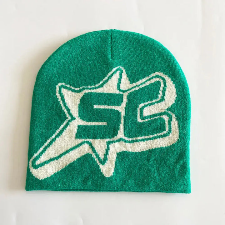 Trendy chunky knit grunge y2k beanie - mint