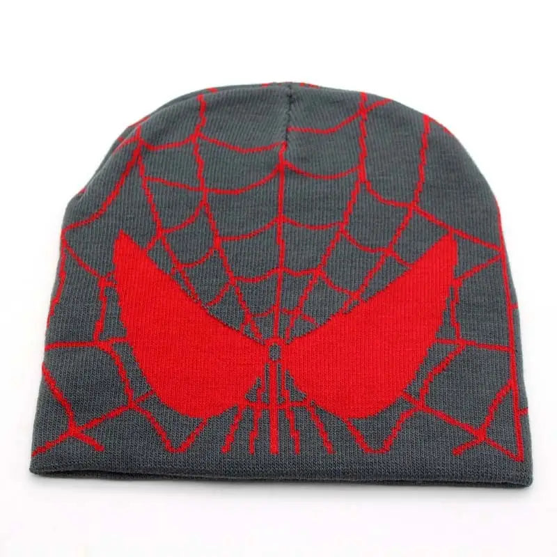 Soft and comfortable spiderman y2k beanie - grey