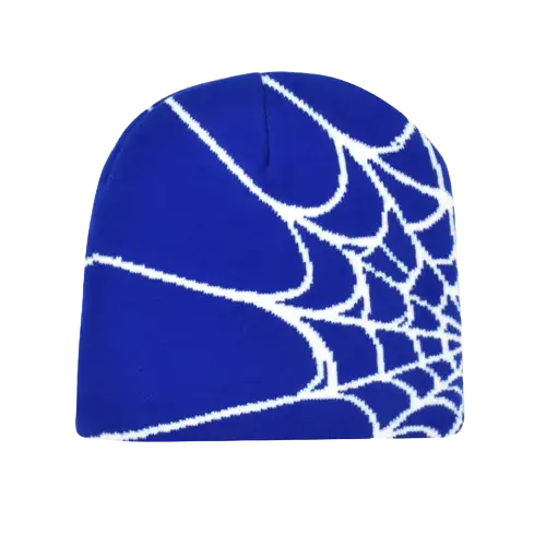 Y2k style spider web beanie for streetwear