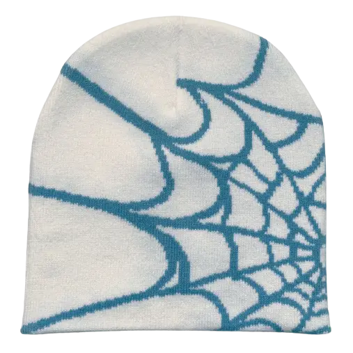 Y2k style spider web beanie for streetwear