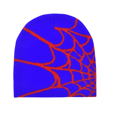 Y2k style spider web beanie for streetwear