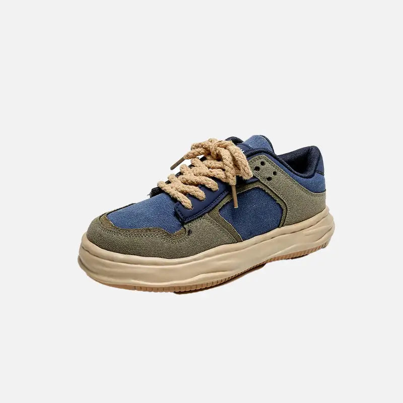 Mixed colors y2k lace-up shoes with breathable mesh for ultimate comfort - blue / 39 - shoes