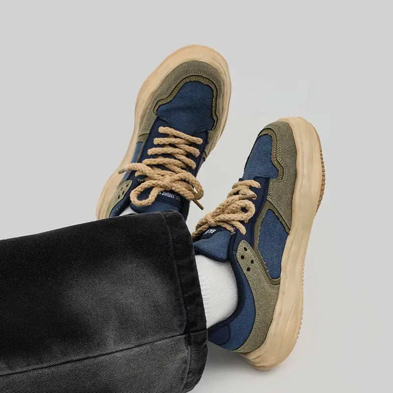 Mixed colors y2k lace-up shoes with breathable mesh for ultimate comfort - shoes