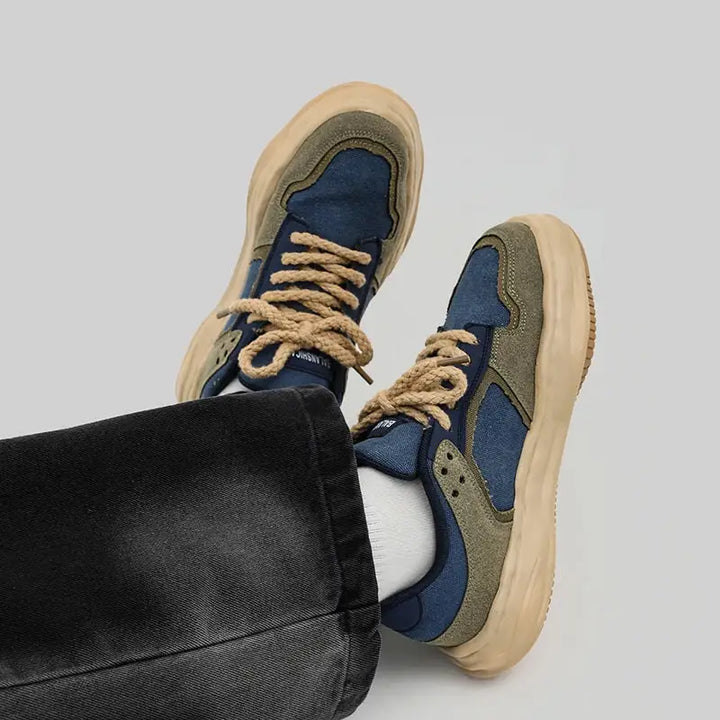 Mixed colors y2k lace-up shoes with breathable mesh for ultimate comfort - shoes