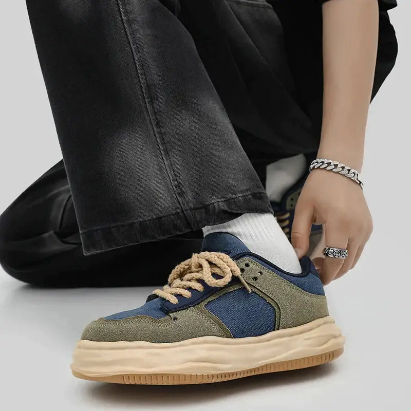 Mixed colors y2k lace-up shoes with breathable mesh for ultimate comfort - shoes