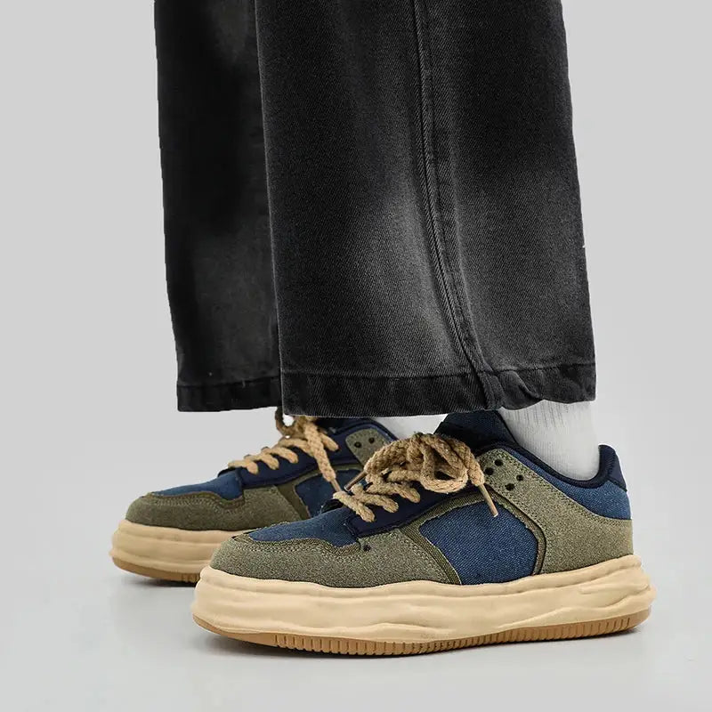 Mixed colors y2k lace-up shoes with breathable mesh for ultimate comfort - shoes