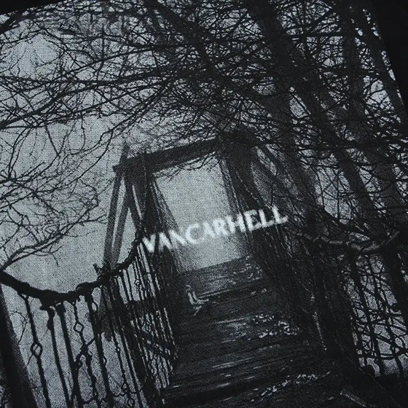 Bridge of danger y2k hoodie for bold streetwear style - hoodies