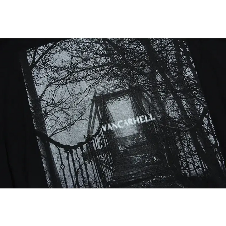 Bridge of danger y2k hoodie for bold streetwear style - hoodies