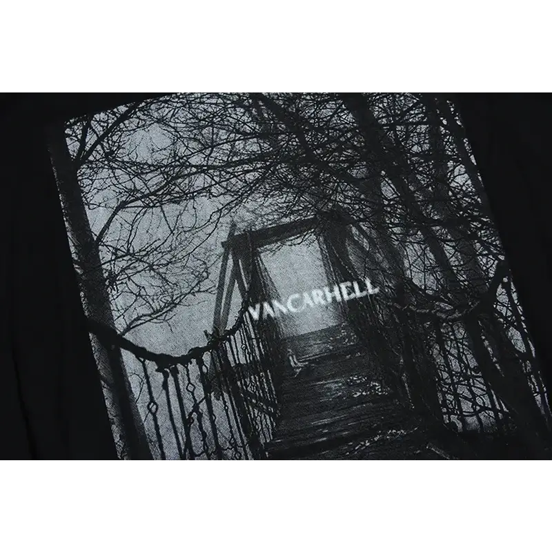 Bridge of danger y2k hoodie for bold streetwear style - hoodies