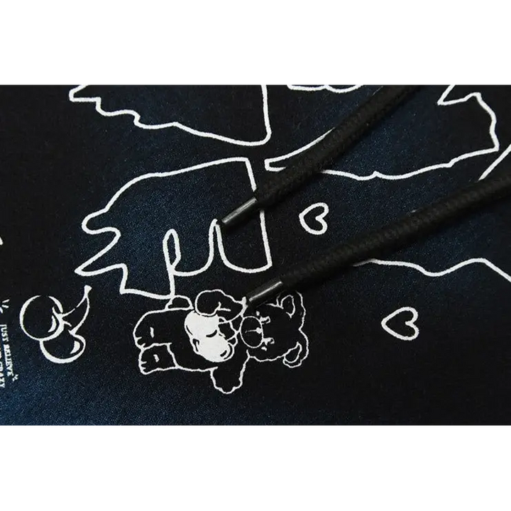 Bunny love y2k hoodie for comfort and style - hoodies