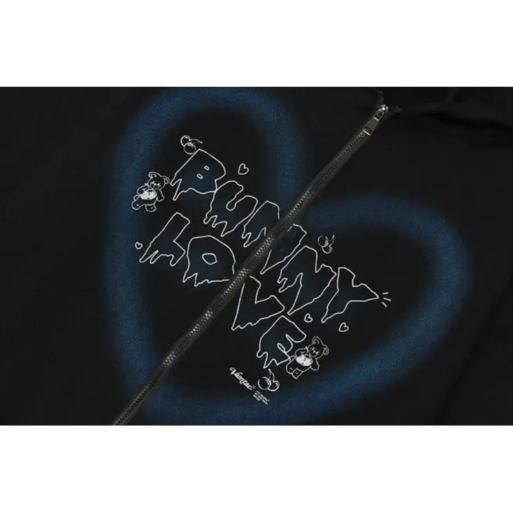 Bunny love y2k hoodie for comfort and style - hoodies