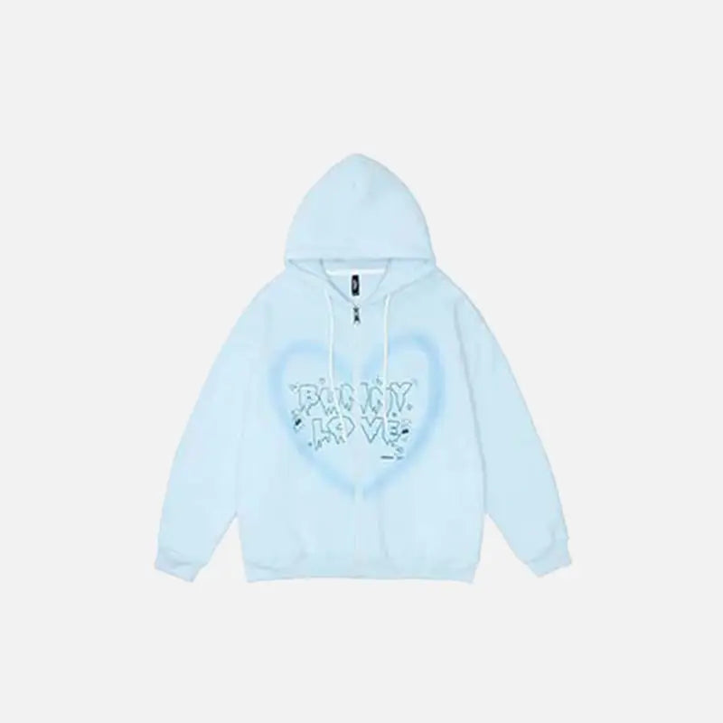 Bunny love y2k hoodie for comfort and style - sky blue / m - hoodies