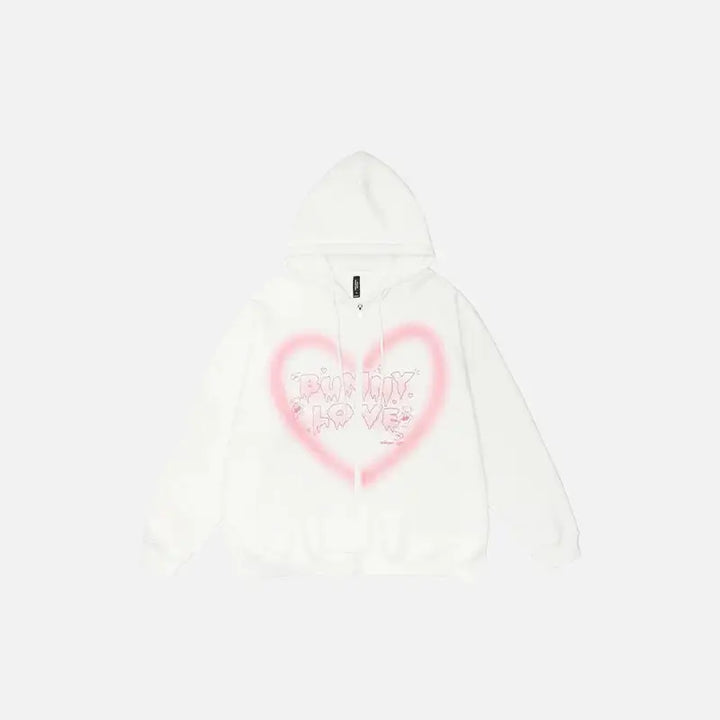 Bunny love y2k hoodie for comfort and style - white / m - hoodies