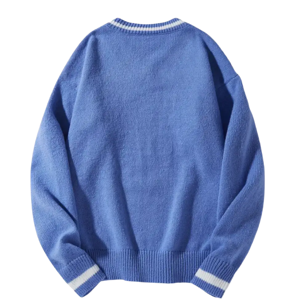 Y2k persian blue butterfly 400gsm sweater for urban fashion lovers