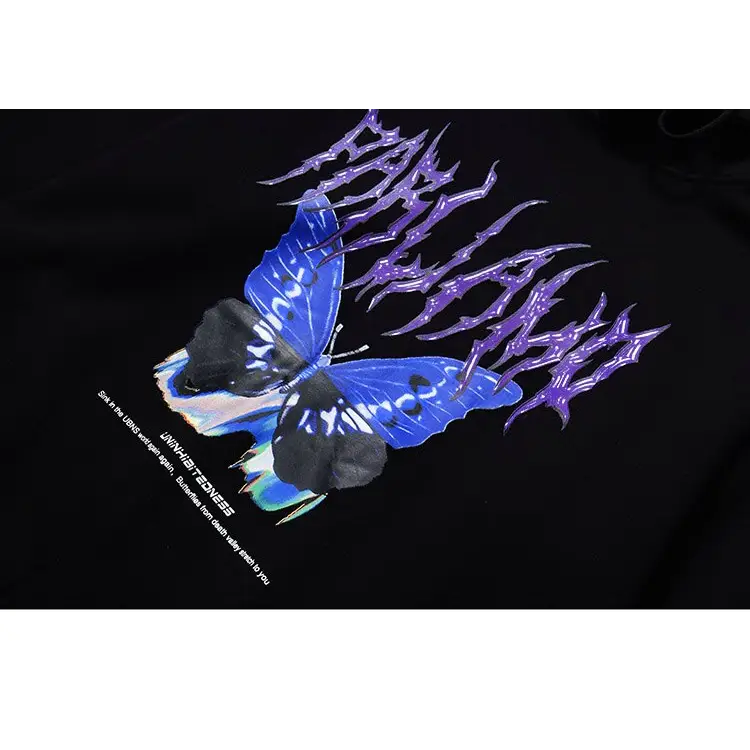 Y2k butterfly oversized hoodie for all seasons - hoodie