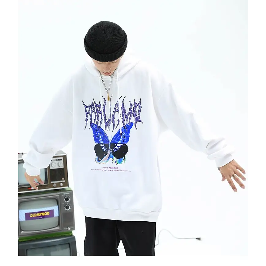 Y2k butterfly oversized hoodie for all seasons - hoodie
