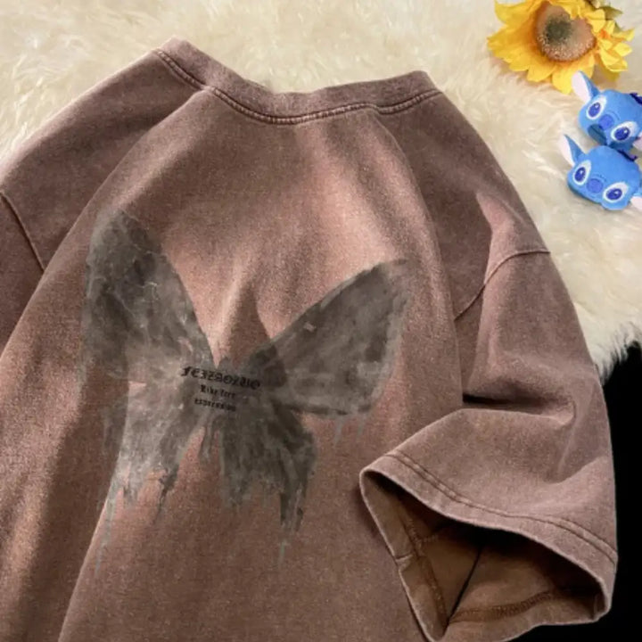 T-shirt butterfly y2k: tendance et confort - coffee / s