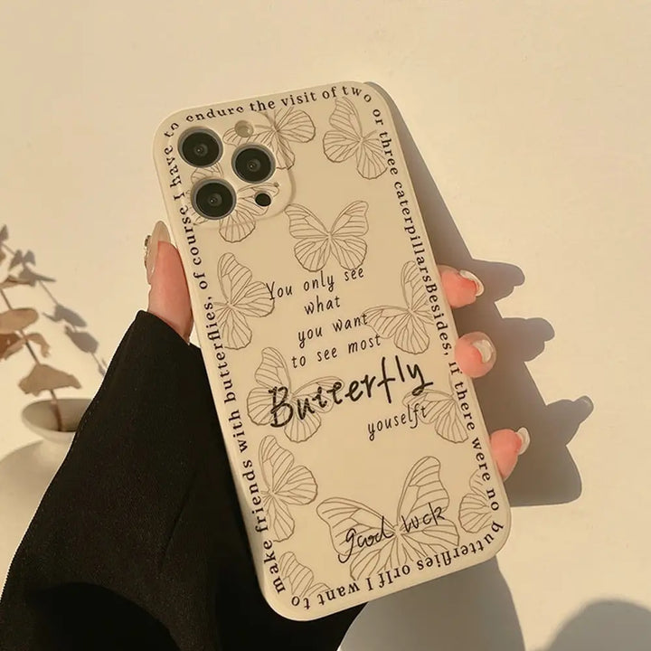 Butterfly yourself y2k streetwear iphone case in durable silicone - cases