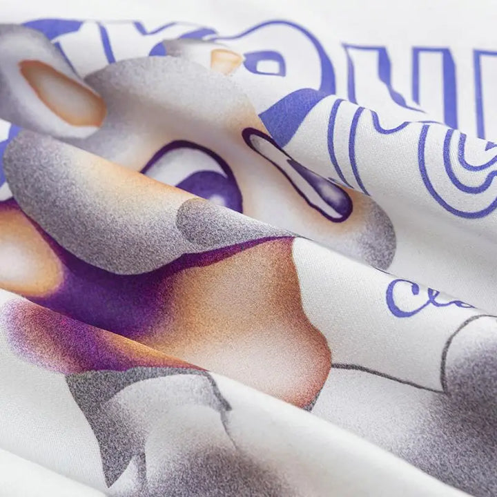 Cartoon dog letter print loose hoodie for comfort and style - hoodies