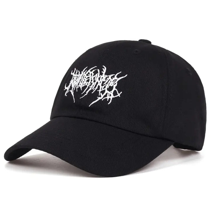 Y2k streetwear cap: retro-futuristic style - black