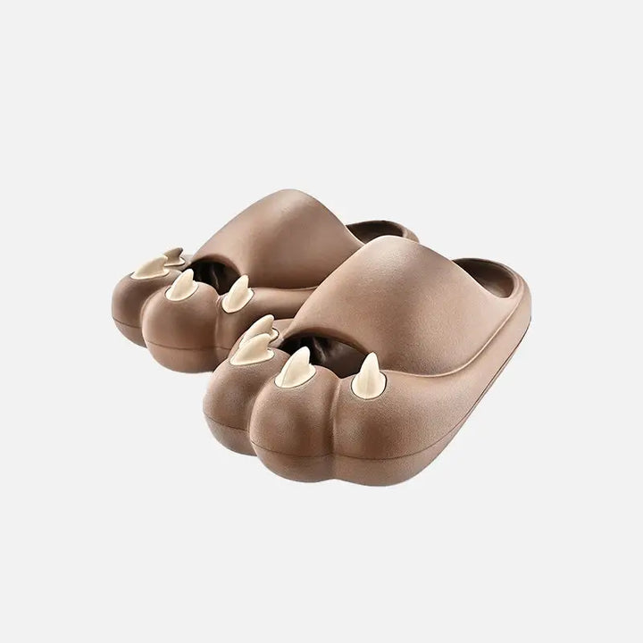 Cats paw claw slippers for cozy style and cat lovers - brown / 36-37