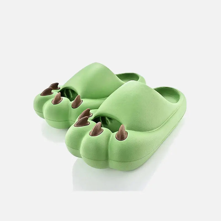 Cats paw claw slippers for cozy style and cat lovers - green / 36-37