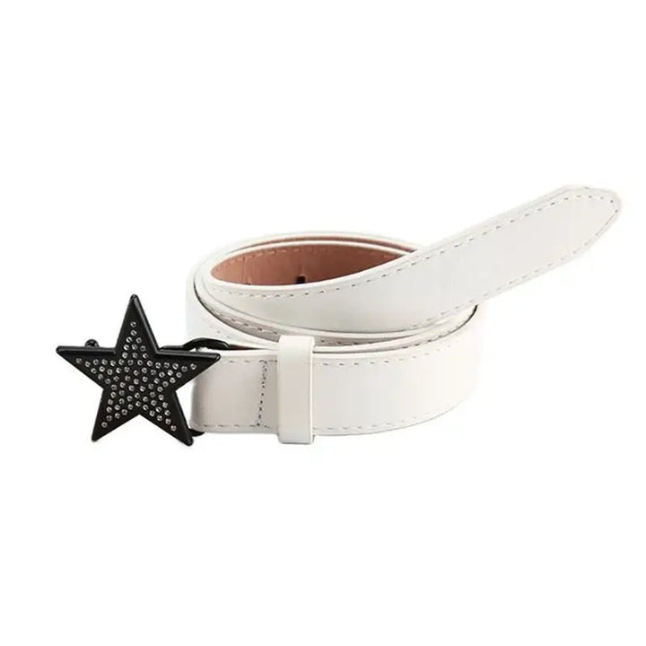 Adjustable and trendy y2k star belt - white