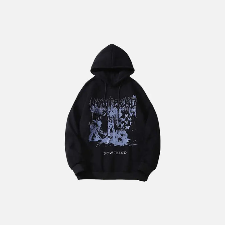 Chaos & y2k butterflies hoodie for streetwear lovers - black / s - hoodies
