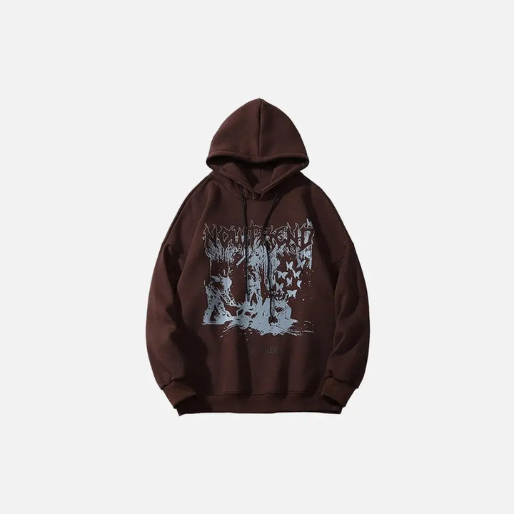 Chaos & y2k butterflies hoodie for streetwear lovers - brown / s - hoodies