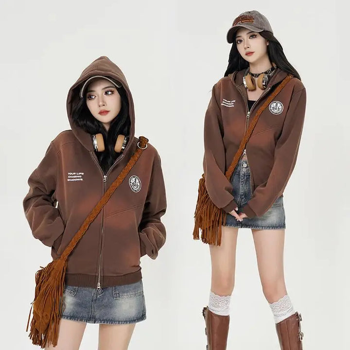 Chic solid color y2k hoodie for comfort and style - hoodies