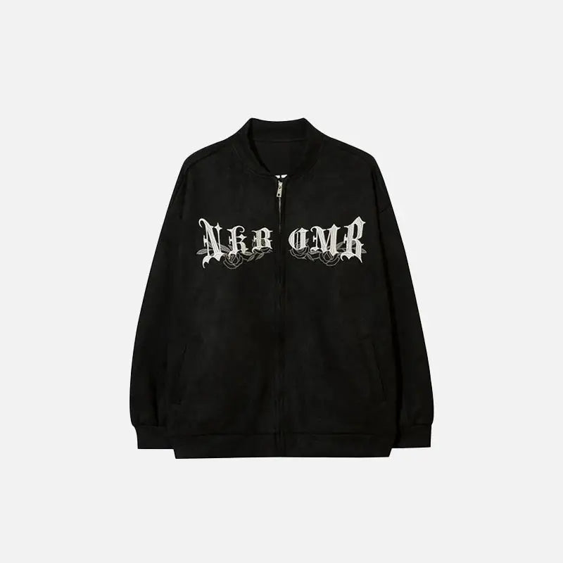 Y2k chic loose zipped jacket for trendy streetwear style - black / m - jackets