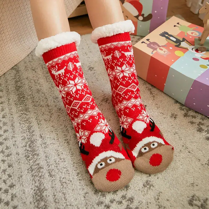 Fluffy y2k christmas socks for ultimate comfort and warmth - hat elk / one size
