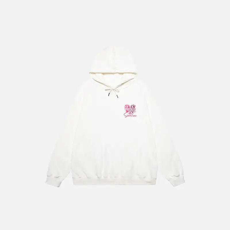 Color block heart hoodie for y2k fashion lovers - white / m - hoodies