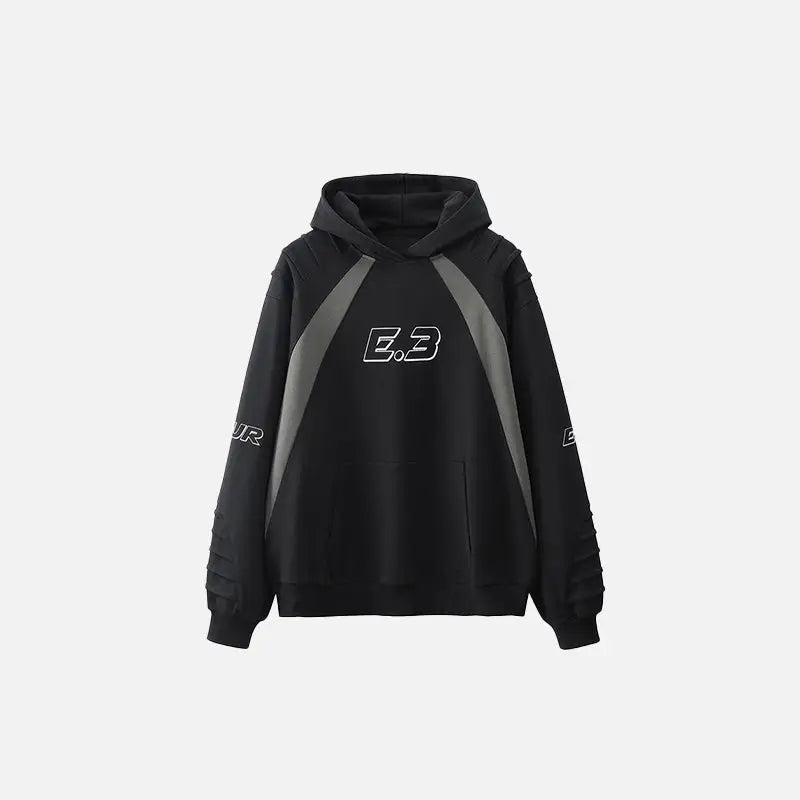 Y2k color block oversized hoodie for comfort and style - black / m - hoodies